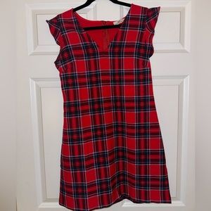 Vineyard Vines Tartan Flutter Sleeve Shift Dress Size 8